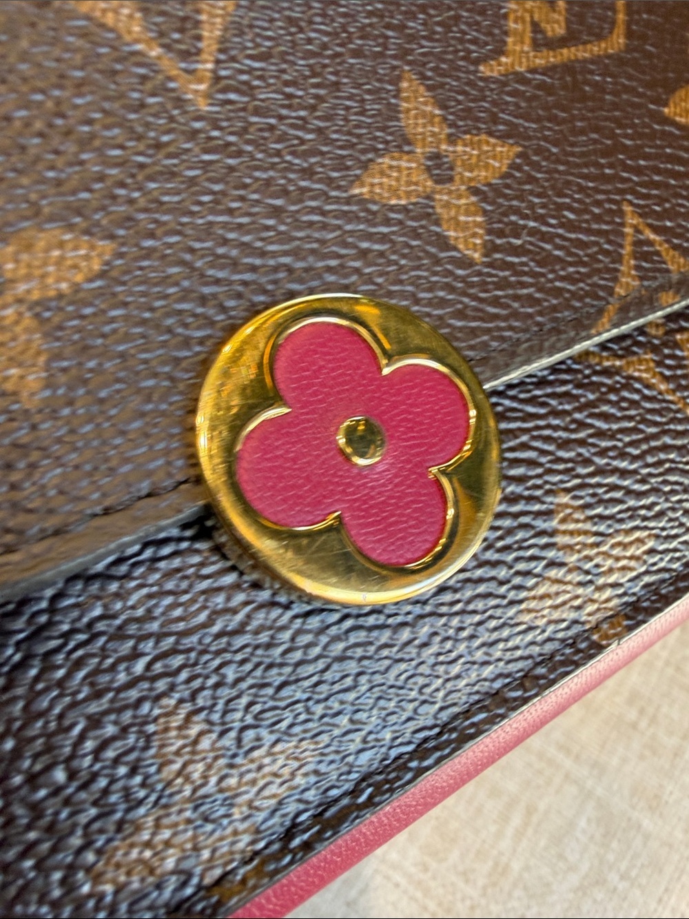 LOUIS VUITTON FLORE WALLET Fuschia Raspberry Monogram Canvas Long Wallet - Picture 4 of 13